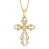 image:imageRossSimons MotherOfPearl Cross Pendant Necklace With Diamonds in 18kt Gold Over Sterling 18 inches