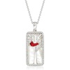 image:imageRossSimons MotherOfPearl and 30 ct tw White Topaz Cardinal Pendant Necklace With Multicolored Enamel in Sterling Silvermother of pearl