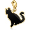 image:imageRossSimons Onyx Cat Charm in 18kt Gold Over Sterling