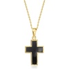 image:imageRossSimons Onyx Cross Pendant Necklace in 18kt Gold Over Sterling 18 inches
