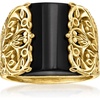 image:imageRossSimons Onyx Openwork Ring in 18kt Gold Over SterlingOnyx
