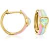 image:imageRossSimons Opal Heart Hoop Earrings With Multicolored Pastel Enamel in 18kt Gold Over Sterling