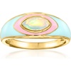 image:imageRossSimons Opal Ring With Pastel Pink and Blue Enamel in 18kt Gold Over SterlingOpal