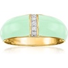 image:imageRossSimons Pastel Green Enamel Dome Ring With Diamonds in 18kt Gold Over SterlingDiamond