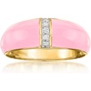 image:imageRossSimons Pastel Pink Enamel Dome Ring With Diamonds in 18kt Gold Over SterlingDiamond