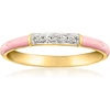 image:imageRossSimons Pastel Pink Enamel Ring With Diamonds in 18kt Gold Over SterlingDiamond
