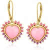 image:imageRossSimons Pink Opal Heart Drop Earrings With 40 ct tw Pink Tourmalines and 30 ct tw Amethysts in 18kt Gold Over Sterling