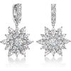 image:imageRossSimons RhodiumPlated Floral Hoop Drop Earrings With 830 ct tw Czs