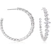 image:imageRossSimons RhodiumPlated InsideOutside Hoop Earrings With 540 ct tw Czs