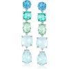 image:imageRossSimons RhodiumPlated Linear Drop Earrings With Simulated Tonal Blue Gemstones