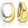 image:imageRossSimons Silver and 14kt GoldPlated Oval Hoop Earrings