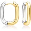 image:imageRossSimons Silver and 14kt GoldPlated Reversible Square Hoop Earrings