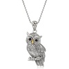 image:imageRossSimons Sterling Silver BaliStyle Owl Pendant Necklace With Black Onyx and 18kt Gold Over Sterling