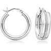 image:imageRossSimons Sterling Silver Striped Hoop Earrings
