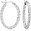 image:imageRossSimons Sterling Silver Twisted Hoop Earrings