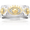 image:imageRossSimons Sterling Silver and 18kt Gold Over Sterling Evil Eye Ring With DiamondsDiamond