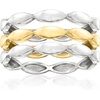 image:imageRossSimons Sterling Silver and 18kt Gold Over Sterling Jewelry Set 3 Wave RingsNo Gemstone