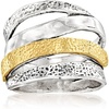 image:imageRossSimons Sterling Silver and 18kt Gold Over Sterling Textured and Polished MultiRow RingNo Gemstone