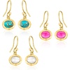 image:imageRossSimons Turquoise 6x8mm Cultured Pearl and 200 ct tw Pink Chalcedony Jewelry Set 3 Pairs Of Drop Earrings in 18kt Gold Over Sterling