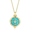 image:imageRossSimons Turquoise Compass Pendant Necklace in 18kt Gold Over Sterling 18 inches