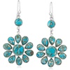 image:imageRossSimons Turquoise Flower Drop Earrings in Sterling Silver