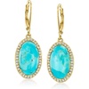 image:imageRossSimons Turquoise and 40 ct tw White Topaz Drop Earrings in 18kt Gold Over Sterling