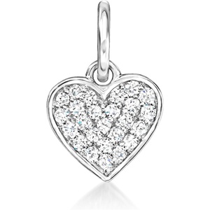 image:imagePure Collection by RossSimons 010 ct tw Diamond Heart Charm in Sterling Silver