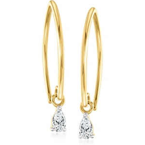 image:imagePure Collection by RossSimons 010 ct tw PearShaped LabGrown Diamond Drop Earrings in 14kt Yellow Gold