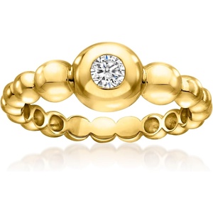 image:imagePure Collection by RossSimons 020 Carat BezelSet LabGrown Diamond Bubble Ring in 18kt Gold Over SterlingDiamond