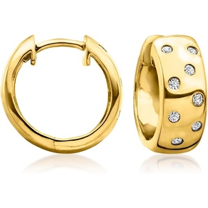 image:imagePure Collection by RossSimons 020 ct tw Scattered LabGrown Diamond Huggie Hoop Earrings in 18kt Gold Over Sterling
