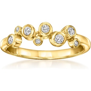 image:imagePure Collection by RossSimons 025 ct tw BezelSet LabGrown Diamond Zigzag Ring in 18kt Gold Over SterlingDiamond
