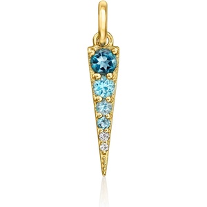 image:imagePure Collection by RossSimons 025 ct tw White and Tonal Blue Topaz Geometric Charm in 14kt Yellow Gold