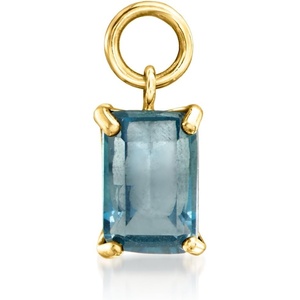 image:imagePure Collection by RossSimons 060 Carat London Blue Topaz Single Hoop Charm in 14kt Yellow Gold