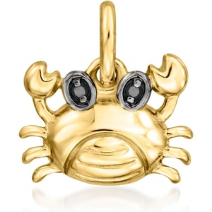 image:imagePure Collection by RossSimons 14kt Yellow Gold Crab Charm With Black Diamonds