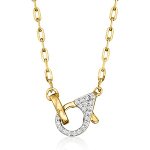 image:imagePure Collection by RossSimons 14kt Yellow Gold Paper Clip Link Necklace With 16 ct tw Diamond Lobster ClaspDiamond