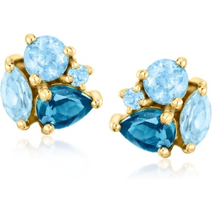 image:imagePure Collection by RossSimons 150 ct tw Tonal Blue Topaz Earrings in 14kt Yellow Gold