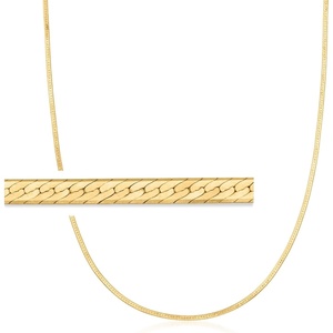 image:imagePure Collection by RossSimons 15mm 14kt Yellow Gold Herringbone NecklaceNo Gemstone