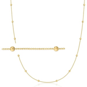 image:imagePure Collection by RossSimons 2mm 14kt Yellow Gold Bead Station NecklaceNo Gemstone