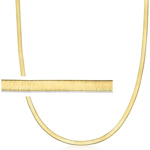 image:imagePure Collection by RossSimons 3mm 14kt Yellow Gold Herringbone NecklaceNo Gemstone