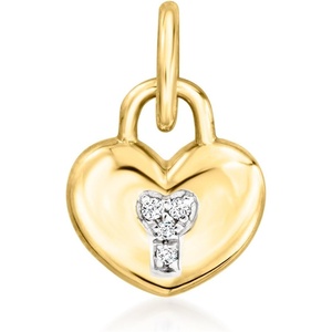 image:imagePure Collection by RossSimons Diamond Heart Lock Charm in 14kt Yellow Gold