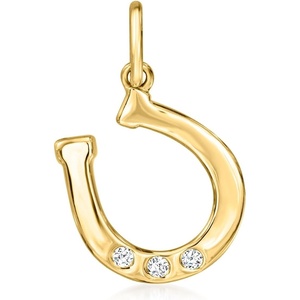 image:imagePure Collection by RossSimons Diamond Horseshoe Charm in 14kt Yellow Gold