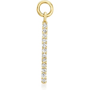 image:imagePure Collection by RossSimons Diamond Single Bar Hoop Charm in 14kt Yellow Gold
