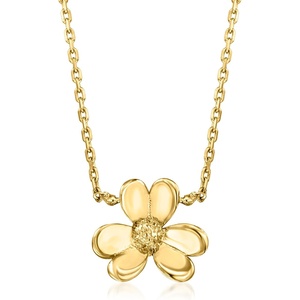 image:imagePure Collection by RossSimons Italian 14kt Yellow Gold Flower Necklace 16 inches