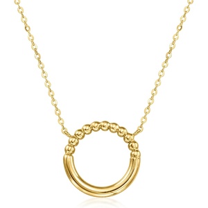 image:imagePure Collection by RossSimons Italian 14kt Yellow Gold HalfBeaded Circle NecklaceNo Gemstone