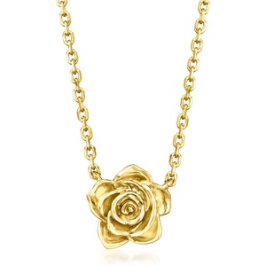 image:imagePure Collection by RossSimons Italian 14kt Yellow Gold Rose Necklace 16 inches