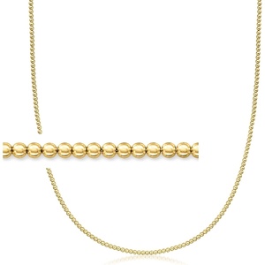 image:imagePure Collection by RossSimons Italian 2mm 18kt Gold Over Sterling BeadChain Necklace 16 inches