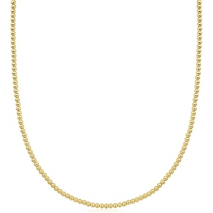 image:imagePure Collection by RossSimons Italian 3mm 14kt Yellow Gold Bead NecklaceNo Gemstone