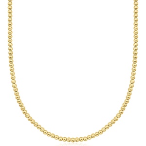 image:imagePure Collection by RossSimons Italian 4mm 14kt Yellow Gold Bead NecklaceNo Gemstone