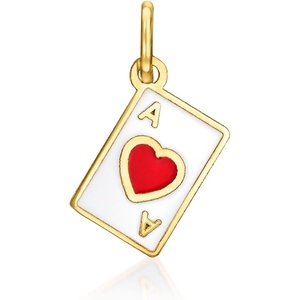 image:imagePure Collection by RossSimons Italian Multicolored Enamel Ace Of Hearts Card Charm in 14kt Yellow Gold