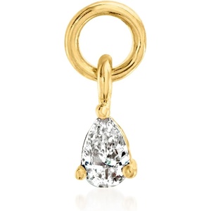image:imagePure Collection by RossSimons PearShaped Diamond Single Hoop Charm in 14kt Yellow Gold
